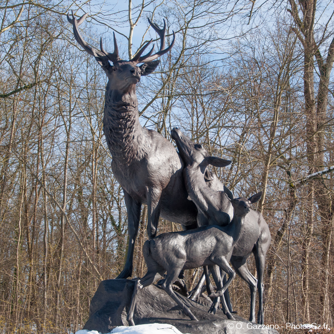 Statue du parc de Sceaux en hiver