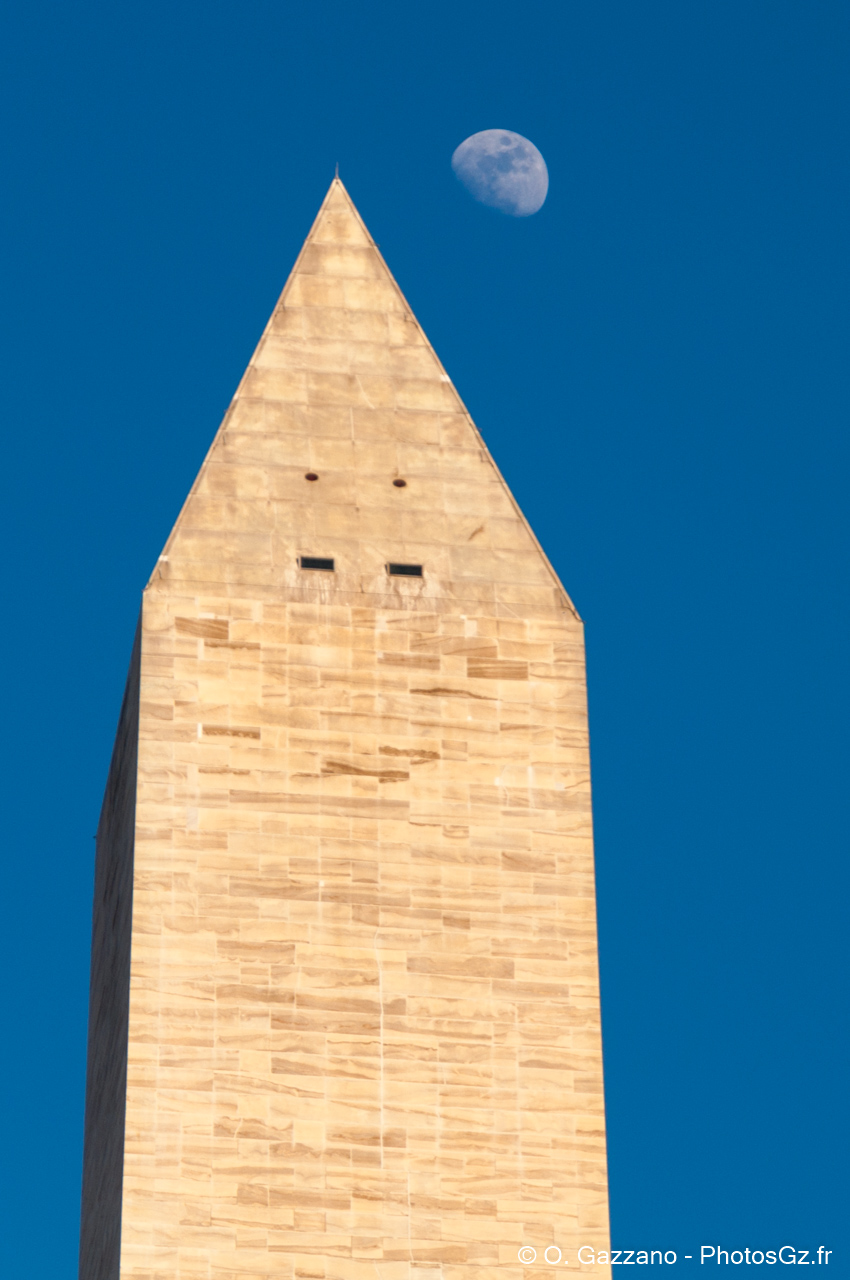 Lune sur le Washington Monument - Washington DC