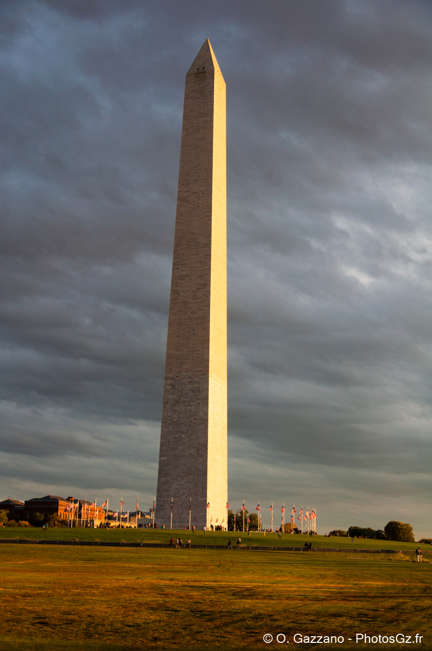 Washington monument en soirée